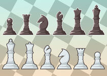 Chess Set Teal and Orange