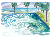 Infinity-Pool mit tropischem Meerblick und Wellengang by M.  Bleichner