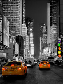 Times Square Taxis Nex York Colorkey von sicht-weisen