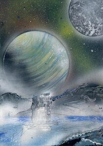 Planet and lake by art-by-wp