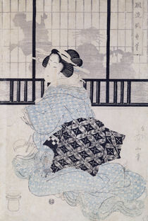 A Courtisan with a Shamisen  by Kitugawa Eizan