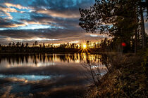 a beautiful summer sunset on a Swedish lake by Margit Kluthke