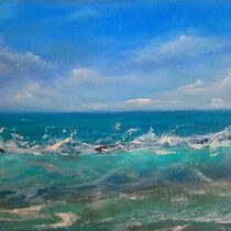 Gemälde Glasklar, Meereslandschaft in Öl gemalt