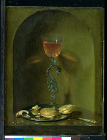 Still Life with Bread and Wine Glass  by Isaac Luttichuys
