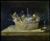Still Life with a Basket of Glasses by Sebastian Stoskopff