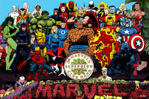 Sgt Marvel's Superhero Club Band  w Black Panther Iron Man Spider-Man Wolverine Deadpool Hulk and More! by Daniel Avenell