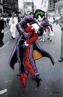 The Kissing Joke  - The Joker and Harley Quinn von Daniel Avenell