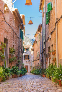 Mediterranean village of Valldemossa with beautiful street on Majorca, Spain by Alex Winter