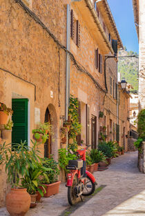 Beautiful street at the mediterranean village of Valldemossa, Majorca Spain by Alex Winter