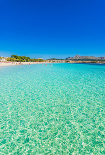 Coastline beach bay of Alcudia, Mallorca Spain, Balearic islands by Alex Winter
