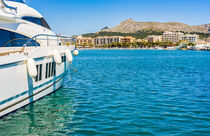 Marina with luxury yachts boats anchored on Majorca island, Spain by Alex Winter