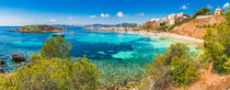 Beach panorama of Puerto Portals Nous beach, Majorca island, Spain by Alex Winter