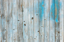 Vintage blue colored wood background texture von Alex Winter