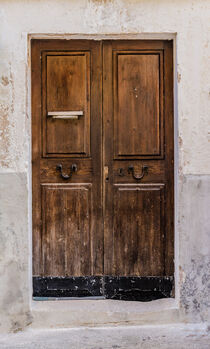 Old brown rustic wooden front door by Alex Winter