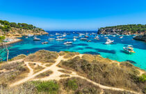 Bay of Portals Vells with many luxury yachts, Majorca island, Spain  by Alex Winter