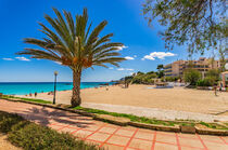 Son Moll in Cala Rajada, beautiful sandy beach on Mallorca island, Spain, Mediterranean Sea by Alex Winter