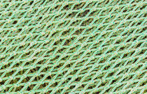 Background of light green fishing nets pattern, close-up von Alex Winter