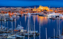 Palma de Majorca city, night view with marina port von Alex Winter