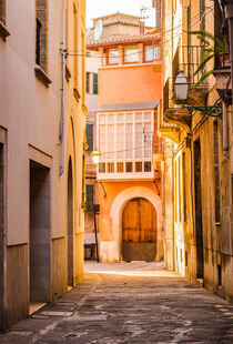 Palma de Mallorca, narrow street in the old town, Spain by Alex Winter