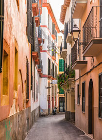 Palma de Majorca, narrow street at the old town, Spain, Balearic Islands von Alex Winter
