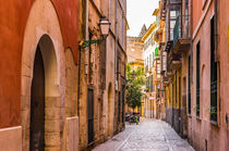 Narrow street at the old town of Palma de Majorca, Spain, Balearic Isalnds von Alex Winter
