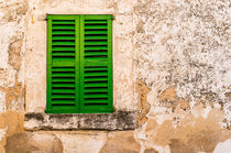Old mediterranean window shutters and vintage wall background by Alex Winter