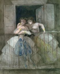 Girls on the Balcony by Constantin Guys