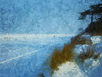 Winter auf Insel Usedom. Ostsee mit Schnee. Küste gemalt. by havelmomente