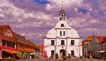 Historisches Rathaus in Wolgast auf Usedom. Ostsee. Gemalt. von havelmomente