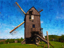 Bockwindmühle Pudagla auf Insel Usedom. gemalt. von havelmomente