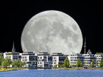 Dortmund Skyline Mondaufgang by Edgar Schermaul