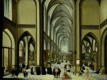 Interior of Antwerp cathedral  by Hendrik van Steenwyck