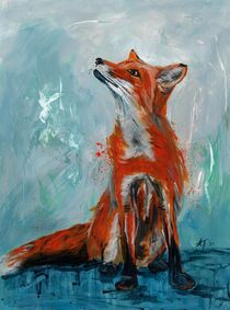 Fuchs II  Fox Tiermalerei by Annett Tropschug
