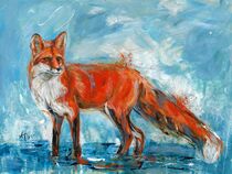 Fuchs III  Fox Tiermalerei by Annett Tropschug