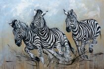 Zebraherde - Tiermalerei Animalart von Annett Tropschug