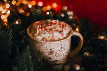 Weihnachtspunch in Tasse mit Schlagsahne. Gemalt. by havelmomente