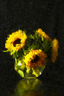 Sonnenblumenstrauß. Strauß mit Sonnenblumen. Gemalt. by havelmomente