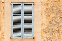 Alte graue Fensterläden von einem mediterranen Haus, Detailaufnahme by Alex Winter