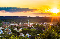 Germany Bavaria, Sulzbach-Rosenberg, townscape of the old town, with beautiful sunset sky von Alex Winter