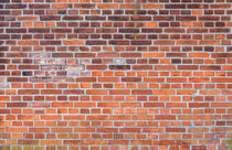 Old red brick wall background texture, close-up by Alex Winter