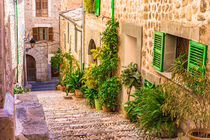 Majorca, beautiful idyllic street in the old village of Fornalutx by Alex Winter