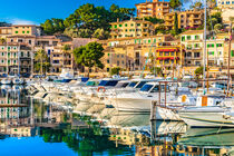 Mallorca, idyllic harbour view of Puerto de Soller Spain, Balearic islands by Alex Winter
