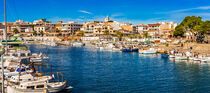 Majorca, panorama view of Cala Ratjada town, idyllic town at coast, Spain by Alex Winter