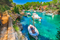 Mallorca, Spain, beautiful bay with boats at Cala Figuera, Balearic Islands by Alex Winter