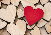 Valentines day hearts with one red love heart von Alex Winter