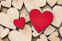 Two red love hearts for Valentines day or Wedding von Alex Winter