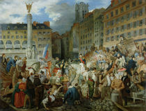 The Duke of Orleans Crossing the Place du Chatelet on 31st July 1830  by Prosper Lafaye or Lafait