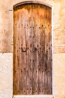 Brown old wooden front door house entrance  von Alex Winter