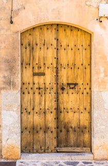 Mediterranean old wooden front door house entrance  by Alex Winter