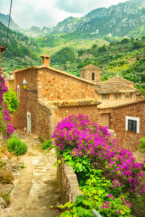 Majorca, view of old mediterranean mountain village Fornalutx, Spain  by Alex Winter